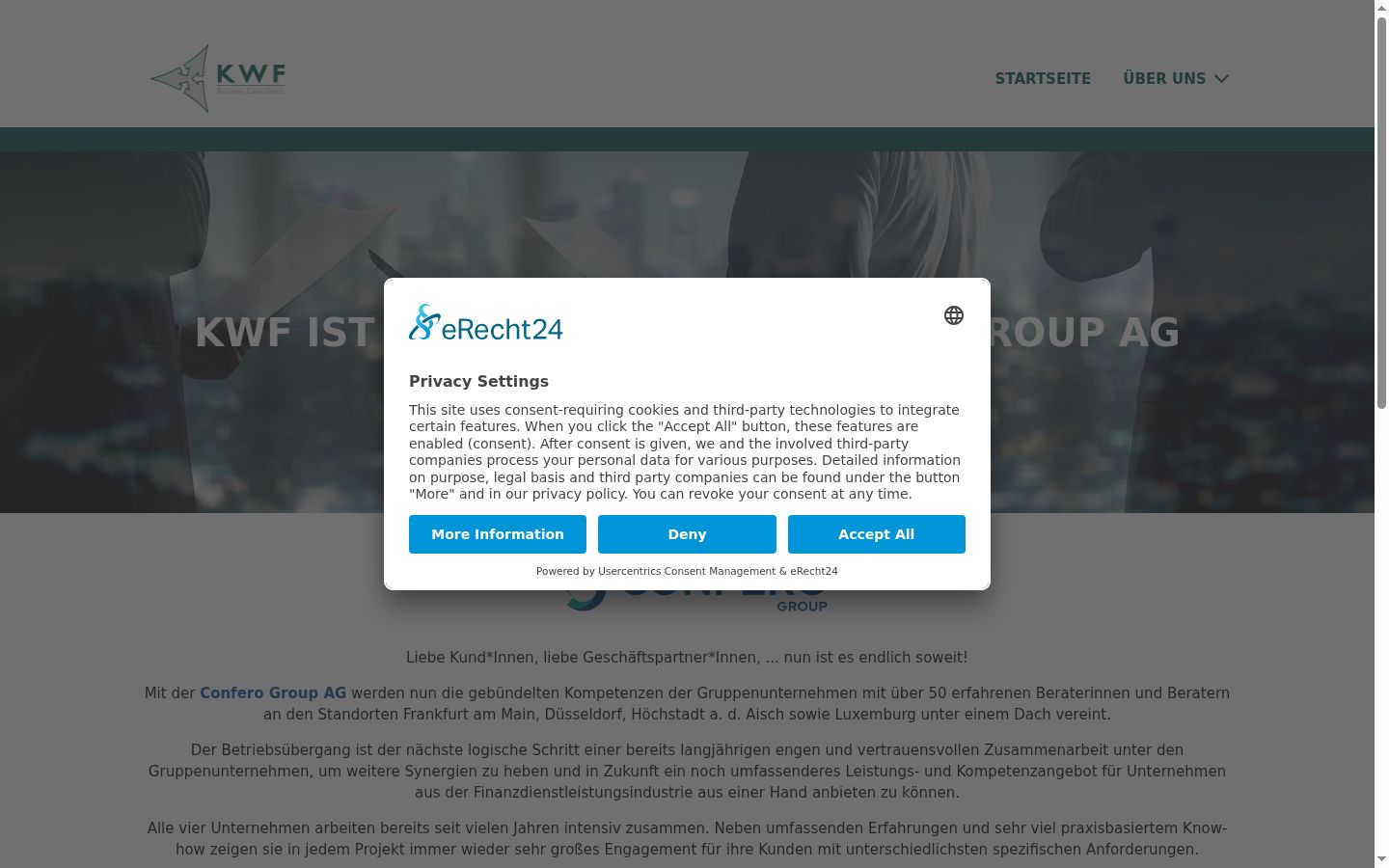 Screenshot tal-banner tal-kunsens muri qabel kwalunkwe interazzjoni