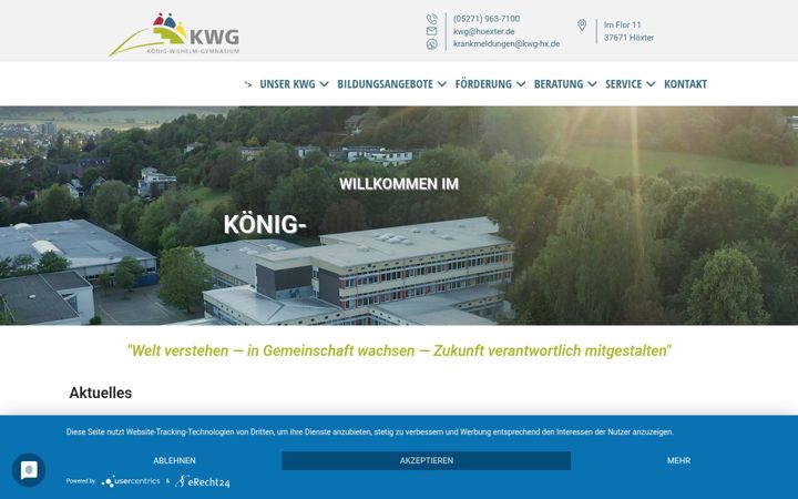 Screenshot of kwg-hoexter.de