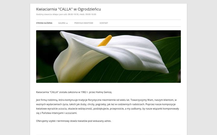 Screenshot of kwiaciarniacalla.eu