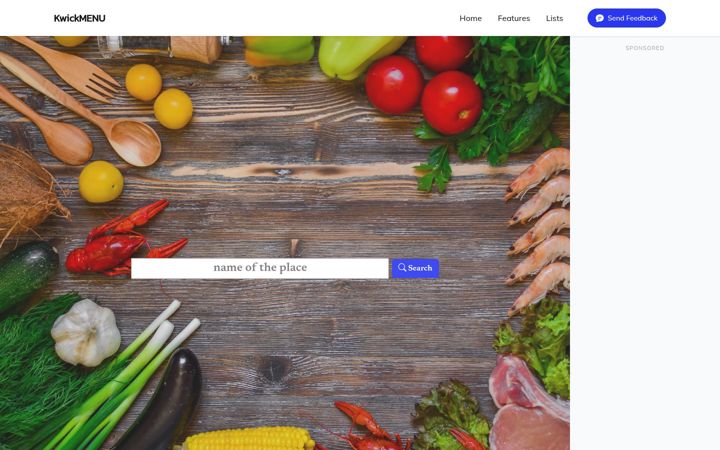 Screenshot of kwickmenu.com