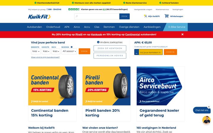 Screenshot of kwik-fit.nl