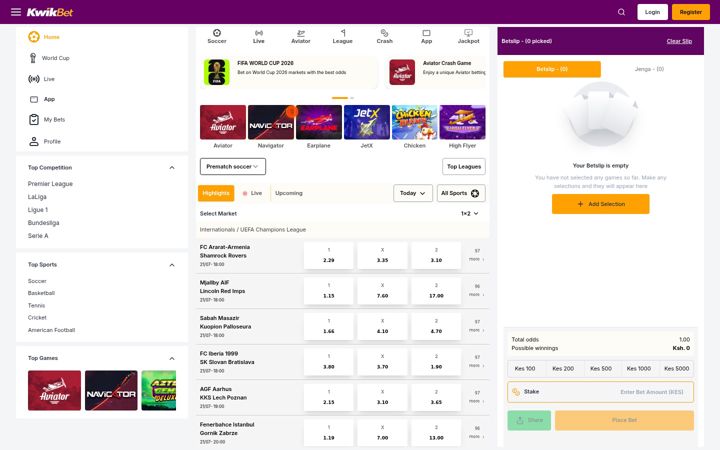Screenshot of kwikbet.co.ke