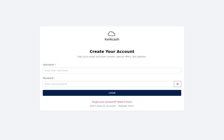 Screenshot of kwikcash.net