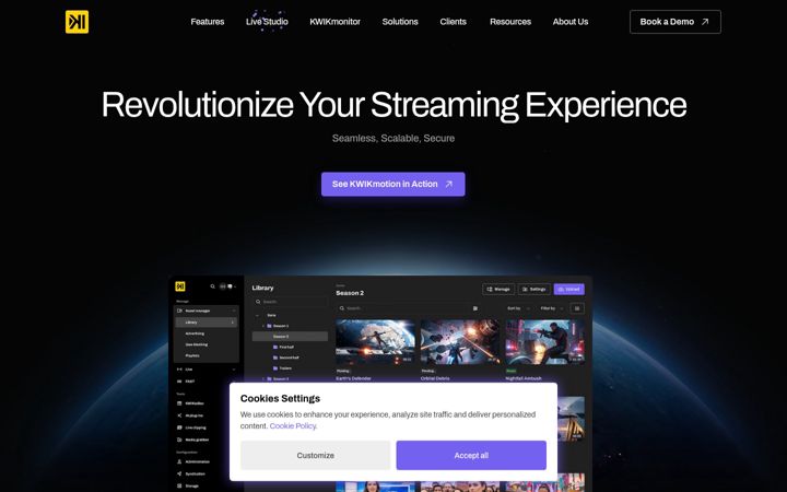 Screenshot of kwikmotion.com