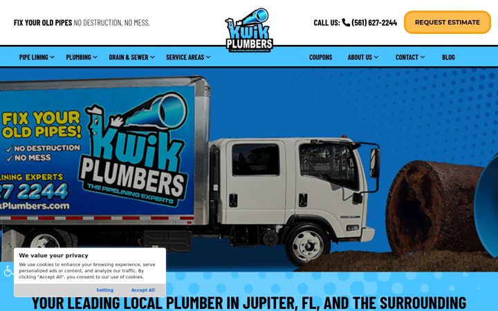 Screenshot of kwikplumbers.com