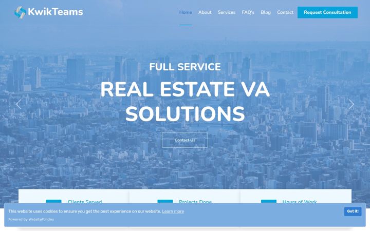 Screenshot of kwikteams.com