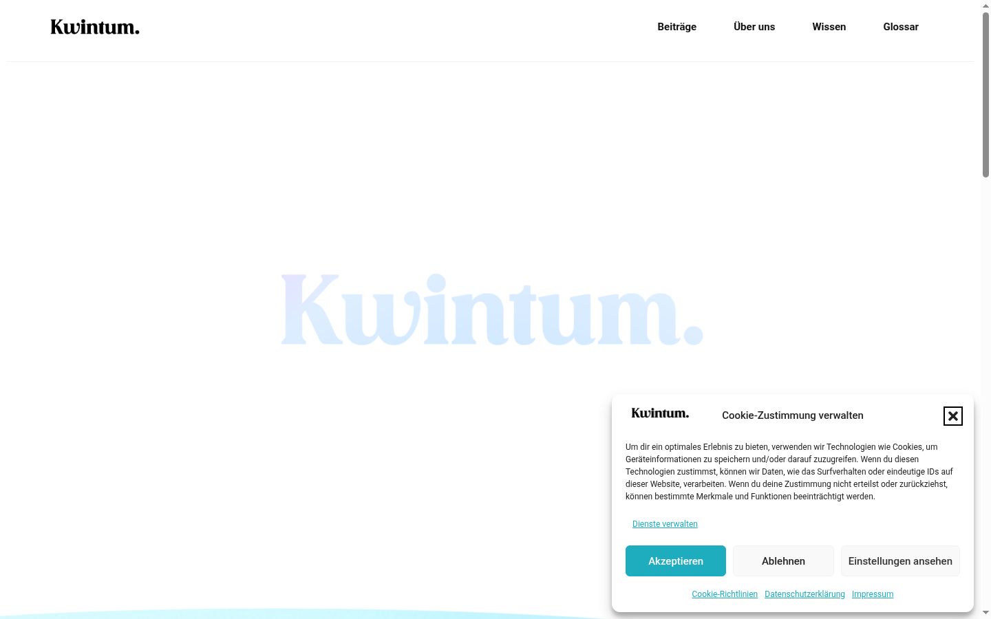 Screenshot del banner di consenso mostrato prima di qualsiasi interazione