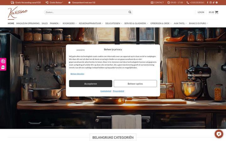 Screenshot of kwisine.nl