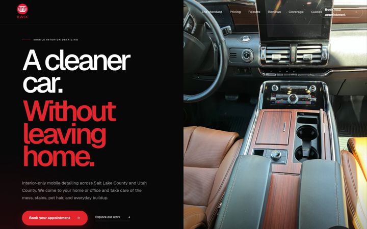 Screenshot of kwixdetailing.com