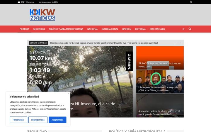 Screenshot of kwnoticias.com