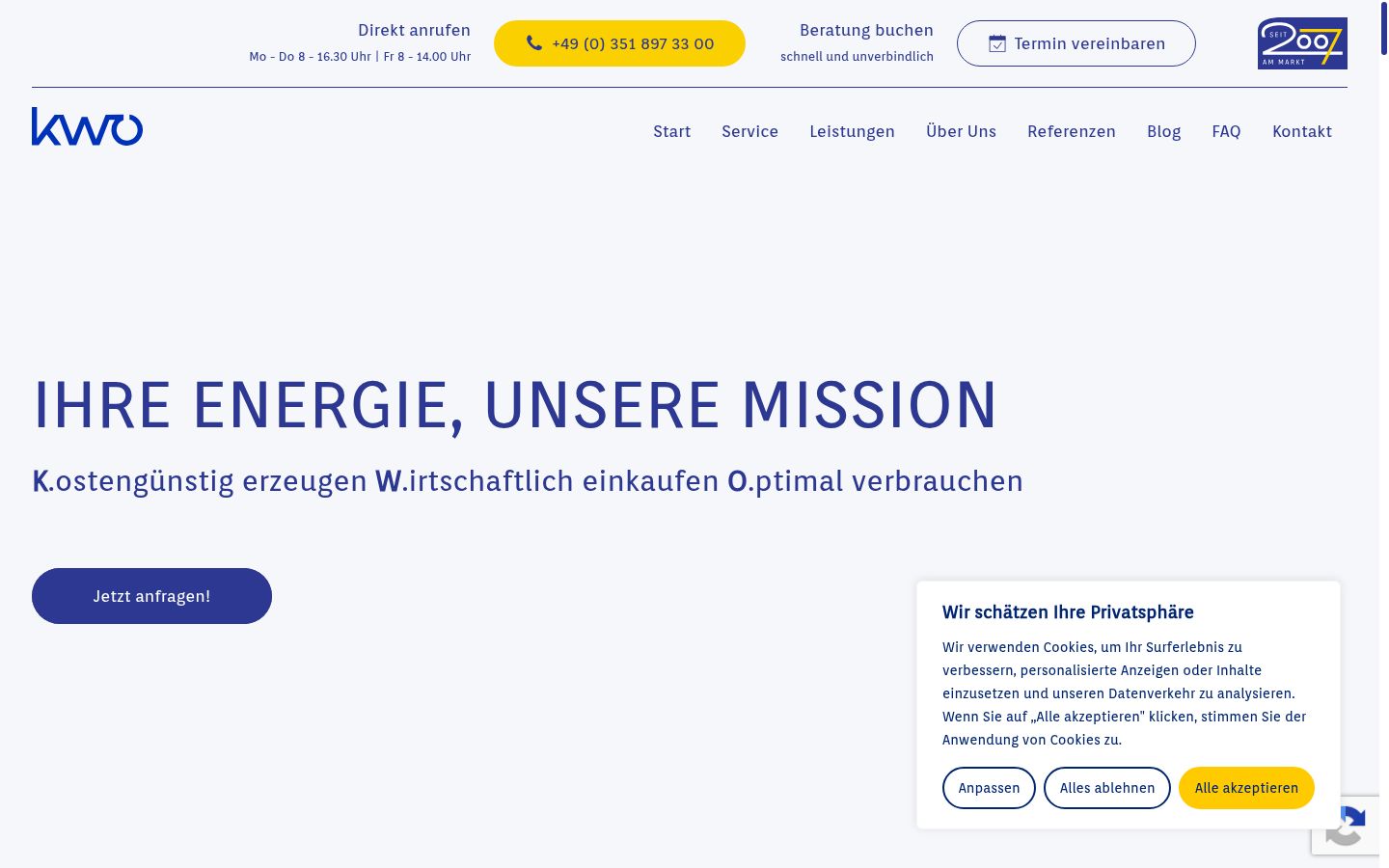 Screenshot del banner di consenso mostrato prima di qualsiasi interazione