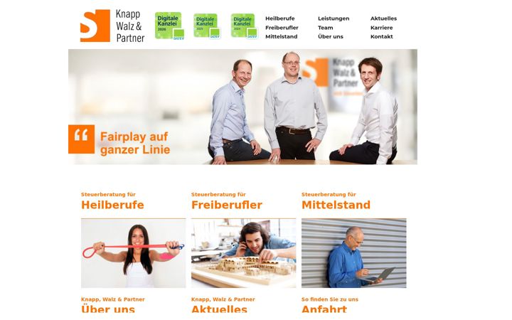 Screenshot of kwpartner-steuerberater.de