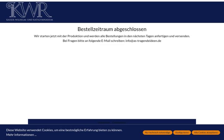 Screenshot of kwr-schulkleidung.de