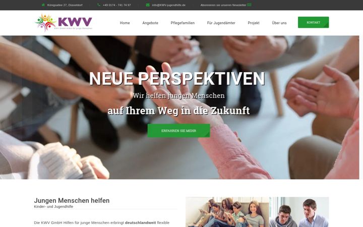 Screenshot of kwv-jugendhilfe.de