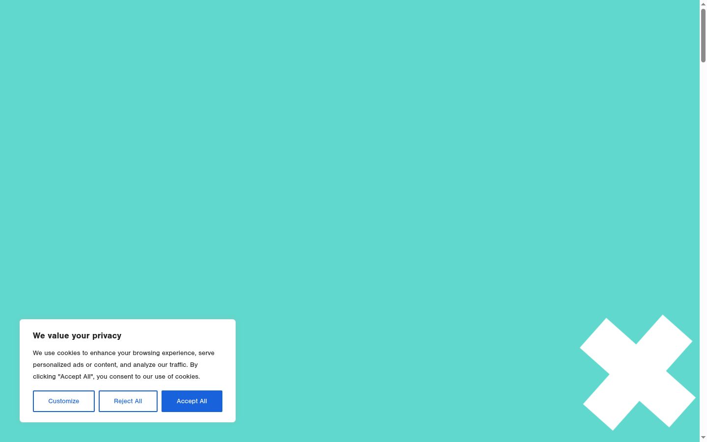 Captura de ecrã do banner de consentimento apresentado antes de qualquer interação