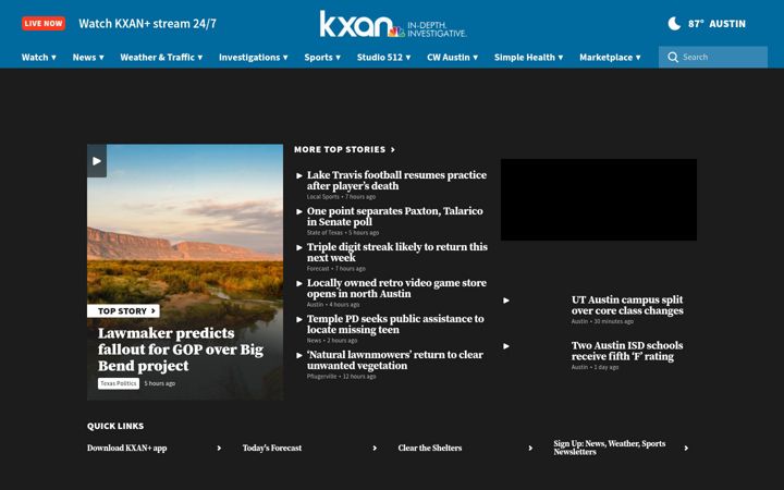 Skjámynd af kxan.com