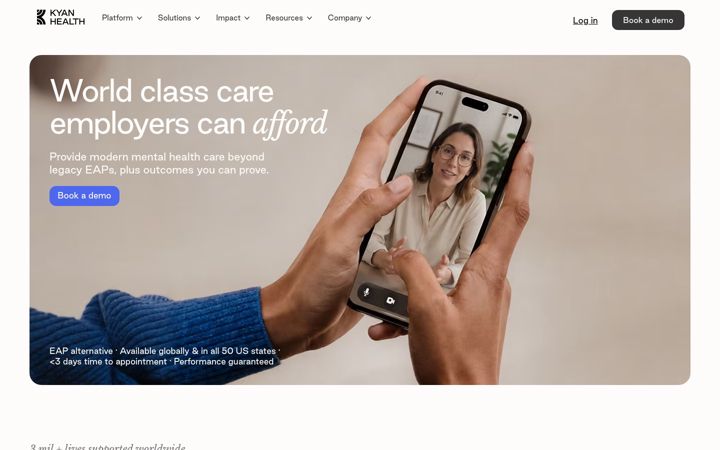 Screenshot of kyanhealth.com