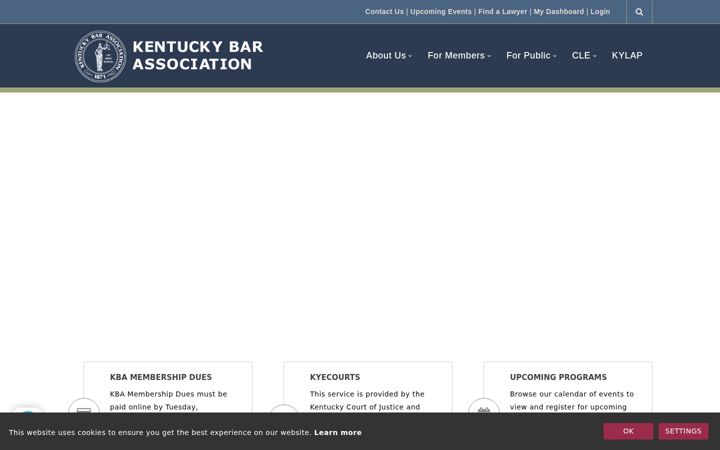 Screenshot of kybar.org