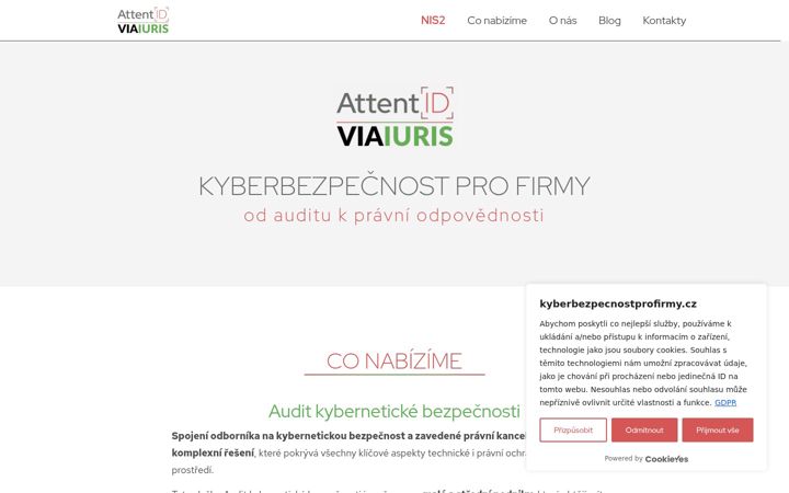 Screenshot of kyberbezpecnostprofirmy.cz