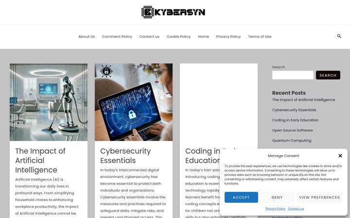 Screenshot di kybersyn.com
