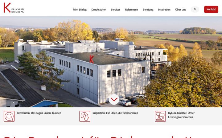 Ekrano kopija kyburzdruck.ch