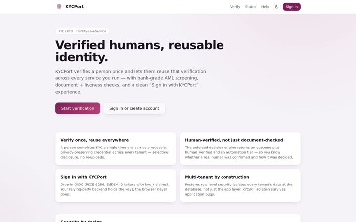 Screenshot of kycport.com