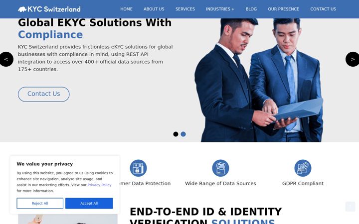 Screenshot of kycswitzerland.com