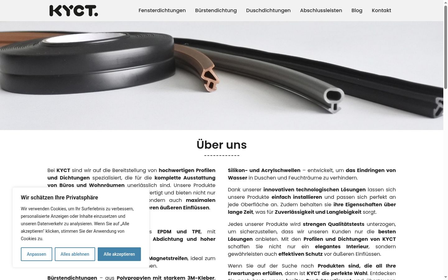 Screenshot del banner di consenso mostrato prima di qualsiasi interazione