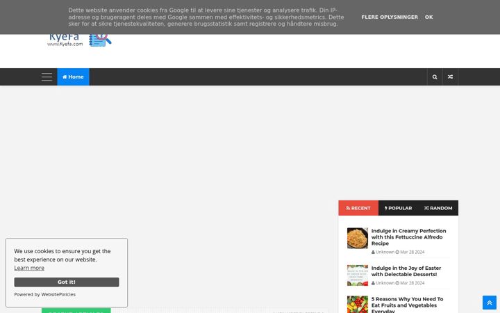 Snimka zaslona za kyefa.com