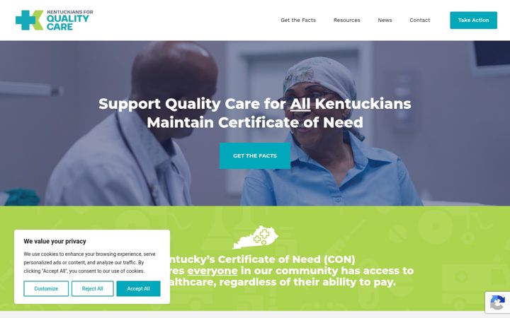 Screenshot of kyforqualitycare.org