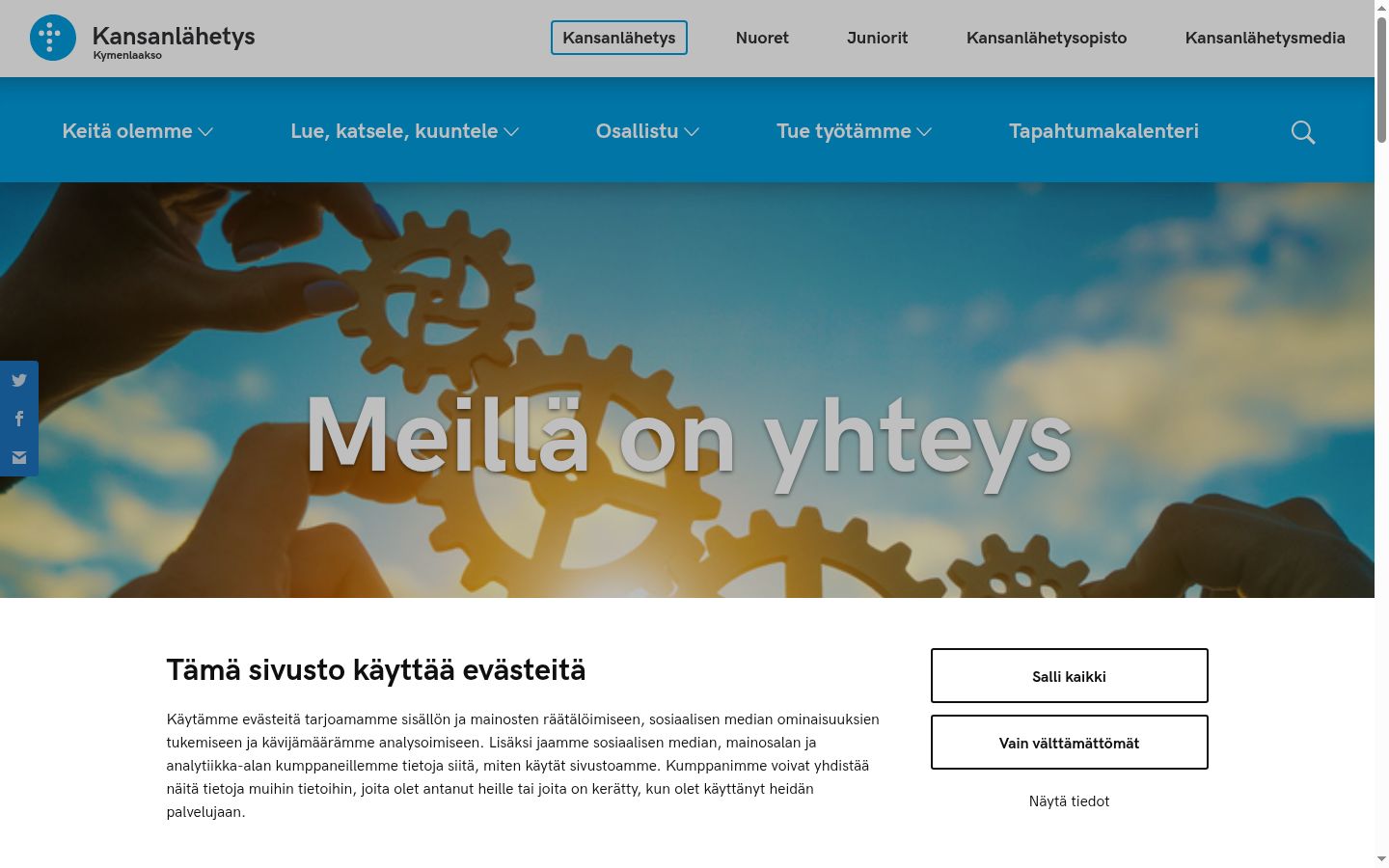 Sutikimo reklamjuostės, rodytos prieš bet kokią sąveiką, ekrano kopija