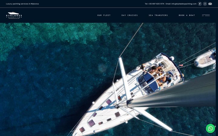 Képernyőkép: kykladesyachting.com