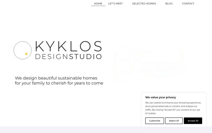 Screenshot of kyklosdesignstudio.com