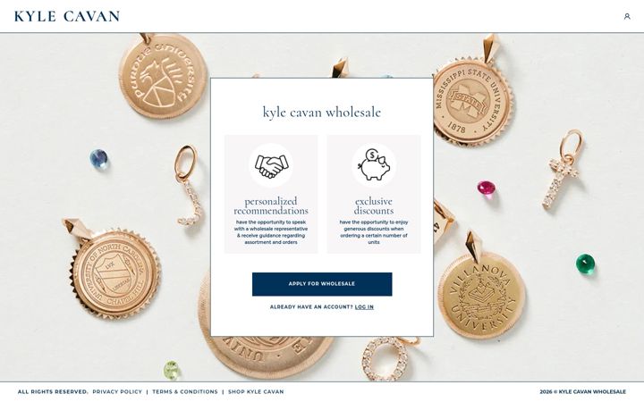 Screenshot of kylecavanwholesale.com