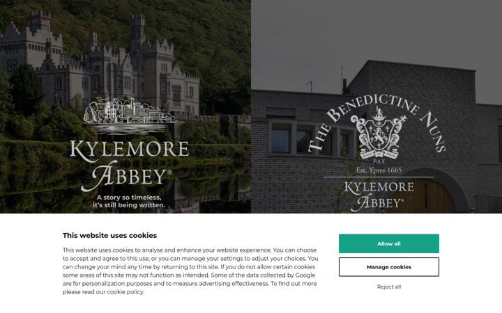 Екранна снимка на kylemoreabbey.com