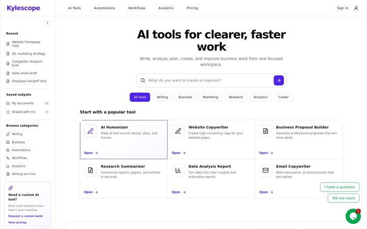 Screenshot of kylescope.com
