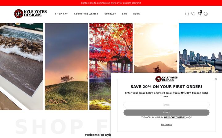Screenshot of kyleyatesdesigns.com