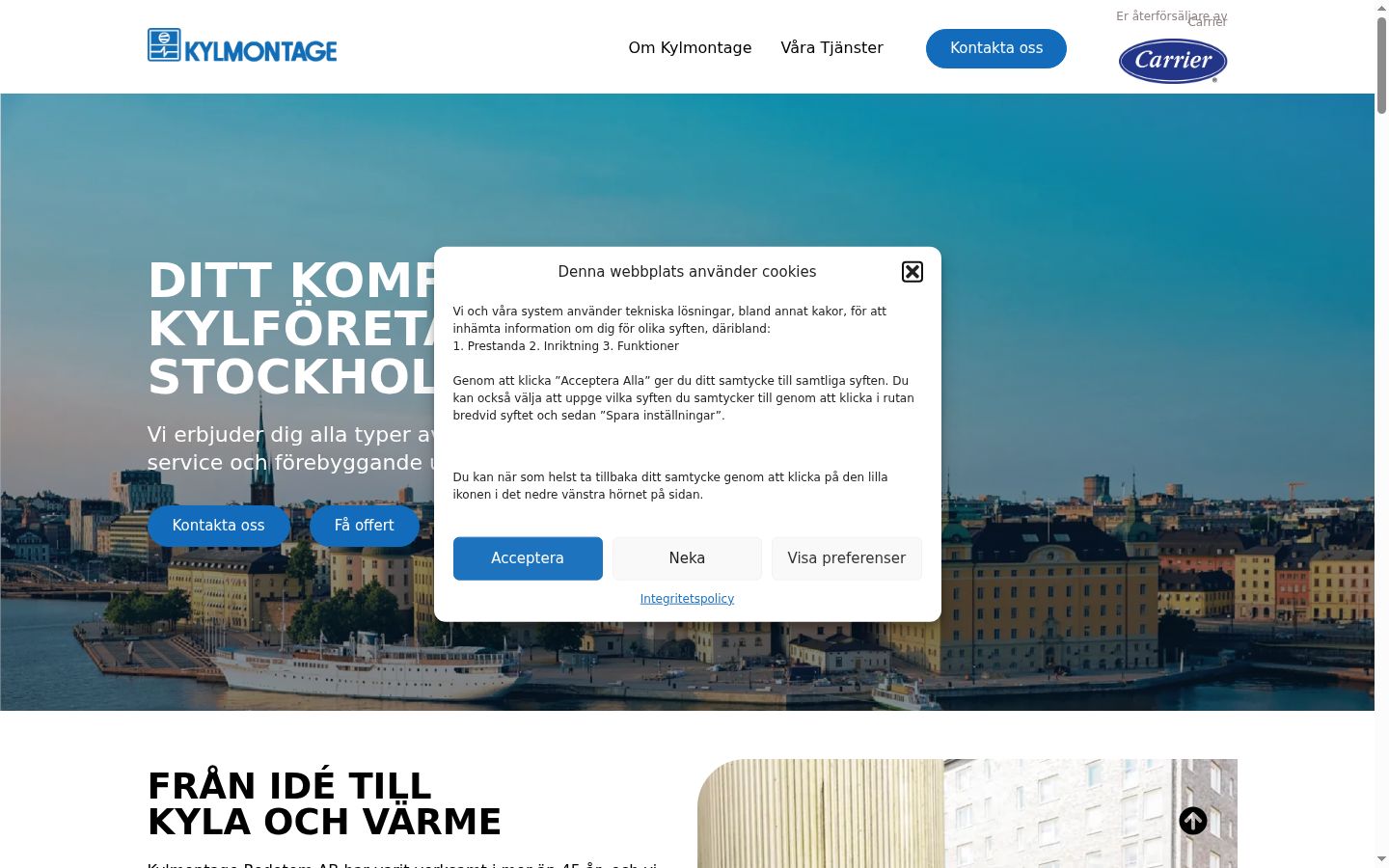 Screenshot tal-banner tal-kunsens muri qabel kwalunkwe interazzjoni