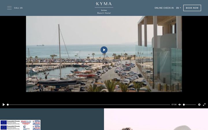 Screenshot of kymabeachhotel.gr