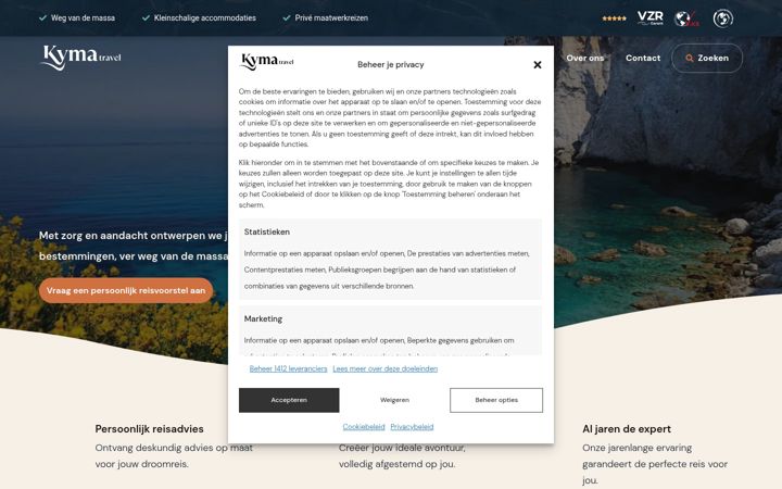 Screenshot of kymatravel.nl