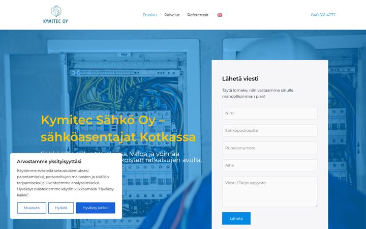 Screenshot of kymitec.fi