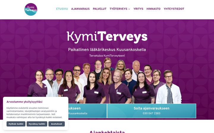 Screenshot of kymiterveys.fi