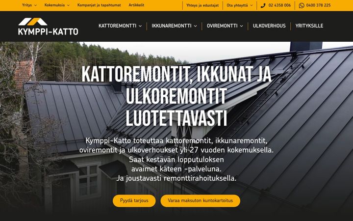 Screenshot of kymppi-katto.fi