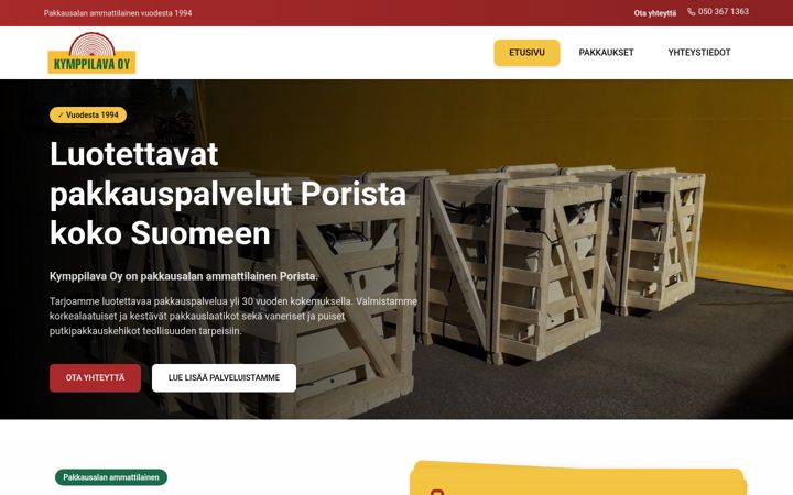 Screenshot of kymppilava.fi
