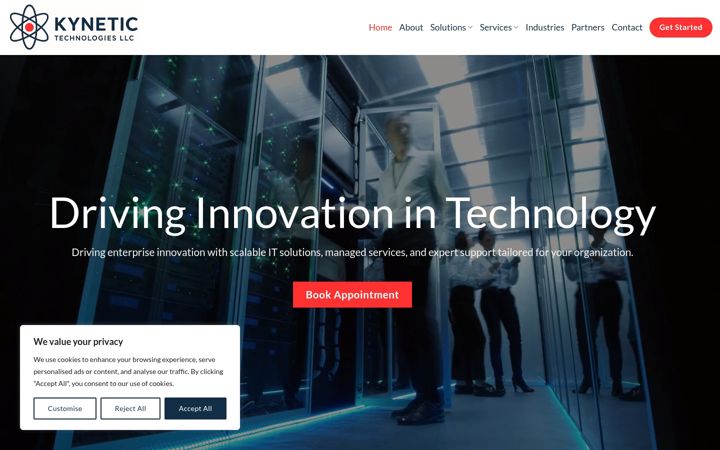 Screenshot of kynetictech.com