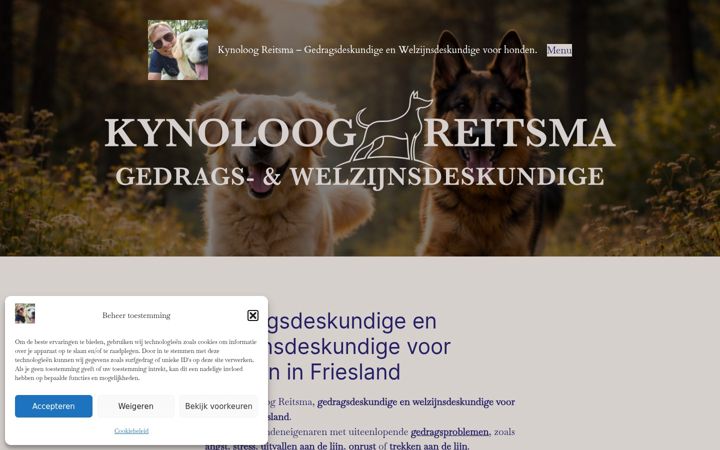Screenshot of kynoloogreitsma.nl