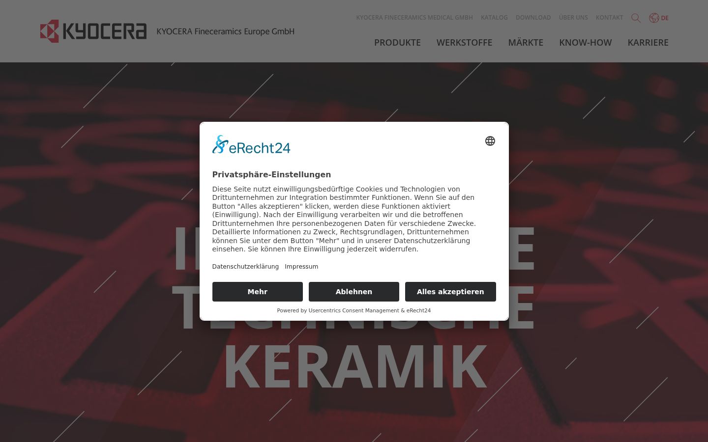Screenshot del banner di consenso mostrato prima di qualsiasi interazione