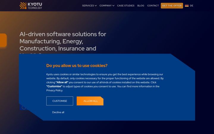 Screenshot of kyotutechnology.com