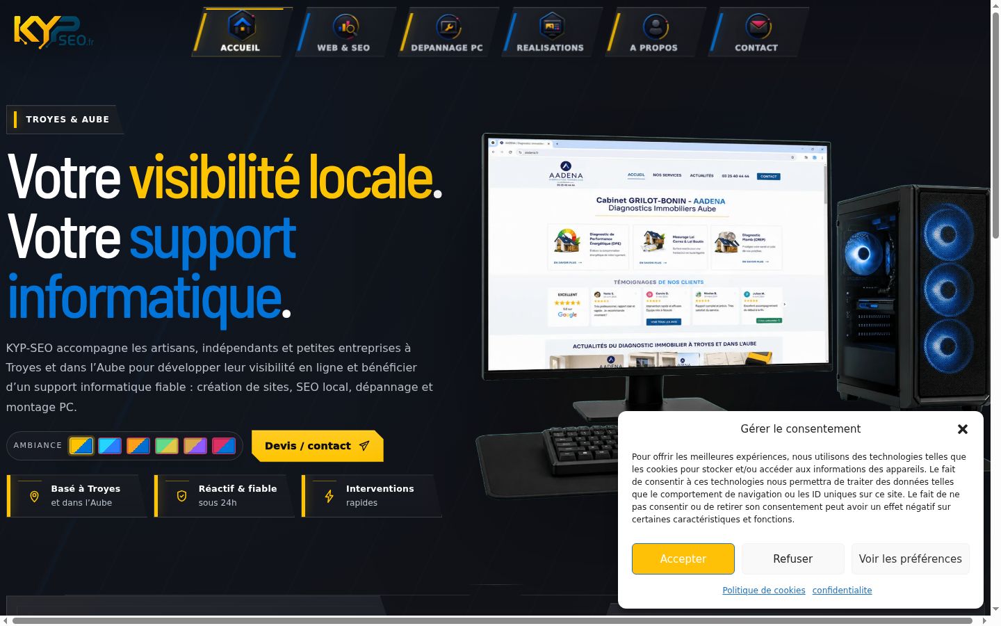 Screenshot tal-banner tal-kunsens muri qabel kwalunkwe interazzjoni