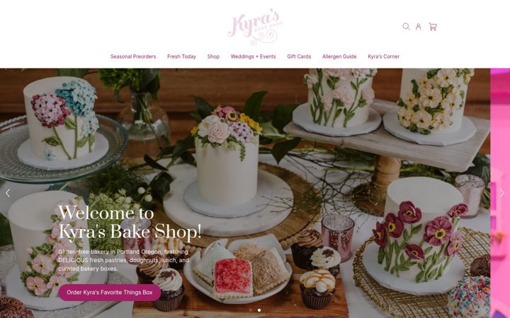 Zrzut ekranu kyrasbakeshop.com